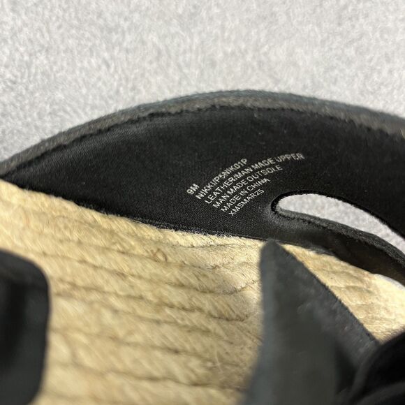 Haute Hippie Sandals Women 9 black genuine suede espadrille slip on buckle suede - Picture 7 of 11